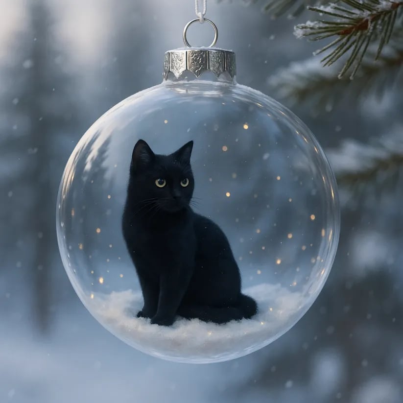 🔥Last Day 49% OFF - Cute Cat Christmas Glass Ornaments Collection