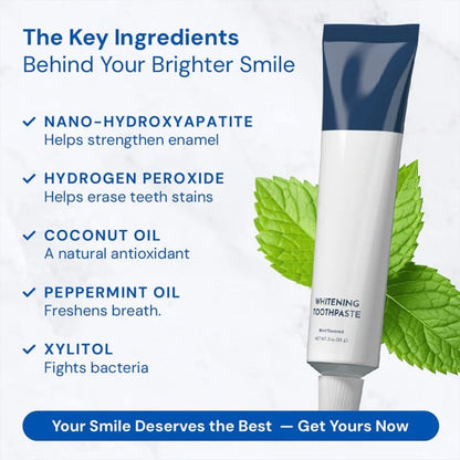 🦷  Fluoride-Free Hydroxyapatite Teeth Whitening Toothpaste with Coconut Oil & Xylitol ❄️