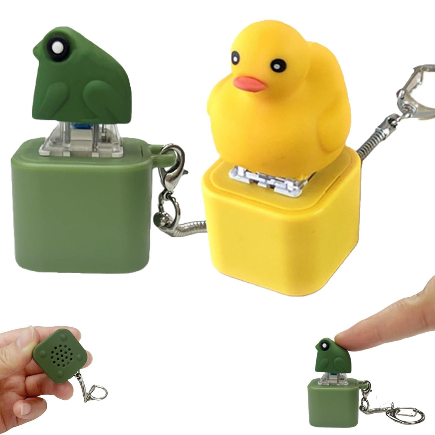 Zappelspielzeug mit quakenden Fröschen – wiederaufladbarer Schlüsselanhänger mit quakenden Fröschen, Stressabbau mit quakenden Fröschen und bunten Lichtern, lustiges und tragbares Spielzeug zur Linderung von Angstzuständen 