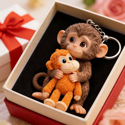 🐵  Viral Punch Monkey Keychain 💕- Emotional Gift for Animal Lovers, Family, Friends, Loved Ones🎁