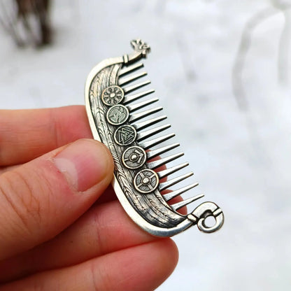 🛡️Last Day 49% OFF⚔️ Viking Drakkar Beard Comb | Hand-Cast Metal