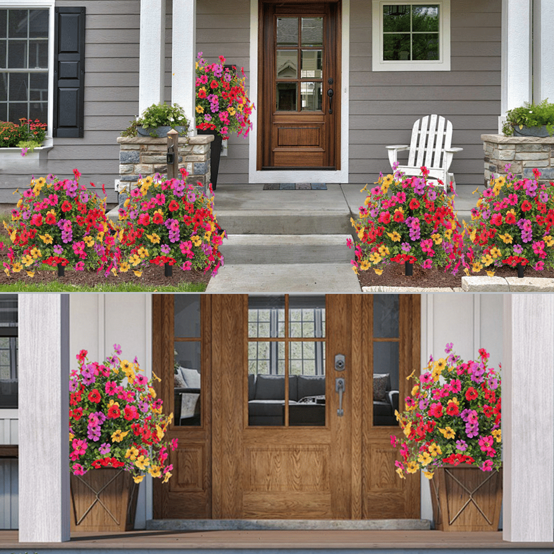 🔥 Best Seller🌸 🌿 UV-Resistant & Waterproof Artificial Daisy & Eucalyptus Stakes – Indoor & Outdoor Floral Decor