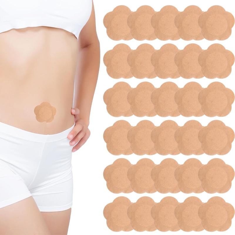 🏆Flash Sale⚡ 50K+ SOLD! Almost Gone-💥50pcs Castor Oil Pack Wrap for Belly Button, Self-Adhesive Castor Oil Patches Cover Patch Organic Disposable Spunlace Cloth Highly Absorbent Pad with Cotton, Oil Not Included (Skin Color)