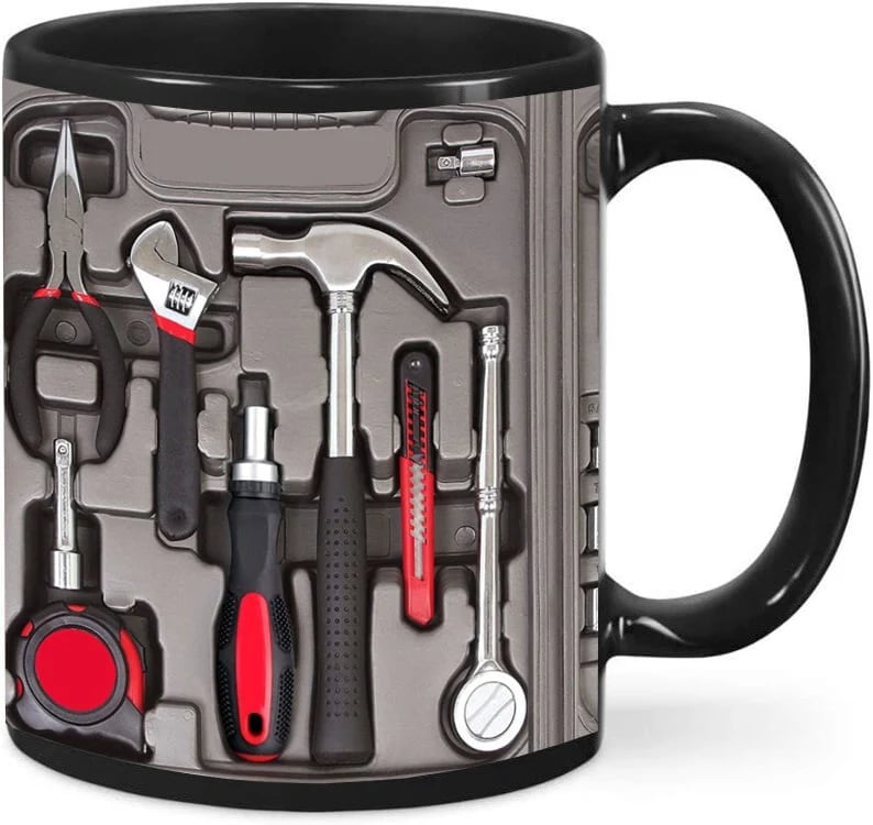 🎁2D Printing Process Mechanic Toolbox Mug