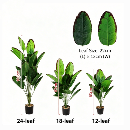 ⏰ 75% OFF Today 🌿 Artificial Monstera & Banana Leaf Plant Pot– Lush Tropical Decor ✨