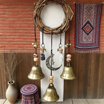 🔔🌙 Witch Bell & Blessing Bottle Charm – Protective Hanging Decor