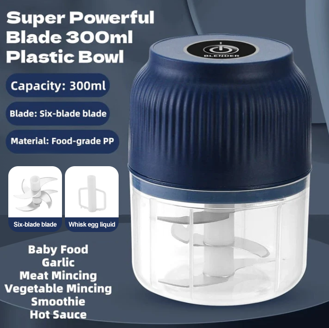 🔪🧄Rechargeable Large-Capacity Electric Food Chopper – Robust Motor & Stainless Steel Blades