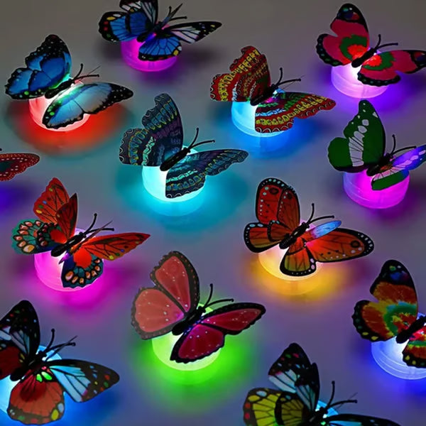 🦋 3D Colorful Butterfly LED Night Light – Creative Stick-On Wall Decor