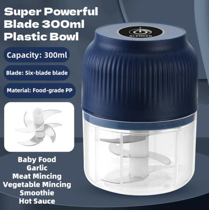 🔪🧄Rechargeable Large-Capacity Electric Food Chopper – Robust Motor & Stainless Steel Blades