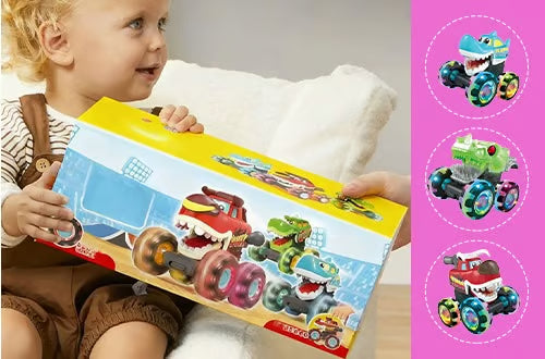 🔥 Hot Selling 🦖 Light-Up Monster Truck – Press & Go Stunt Car for Kids 🚗