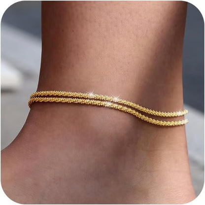 🔥✨Minimalist Layered Shiny Anklet For Women
