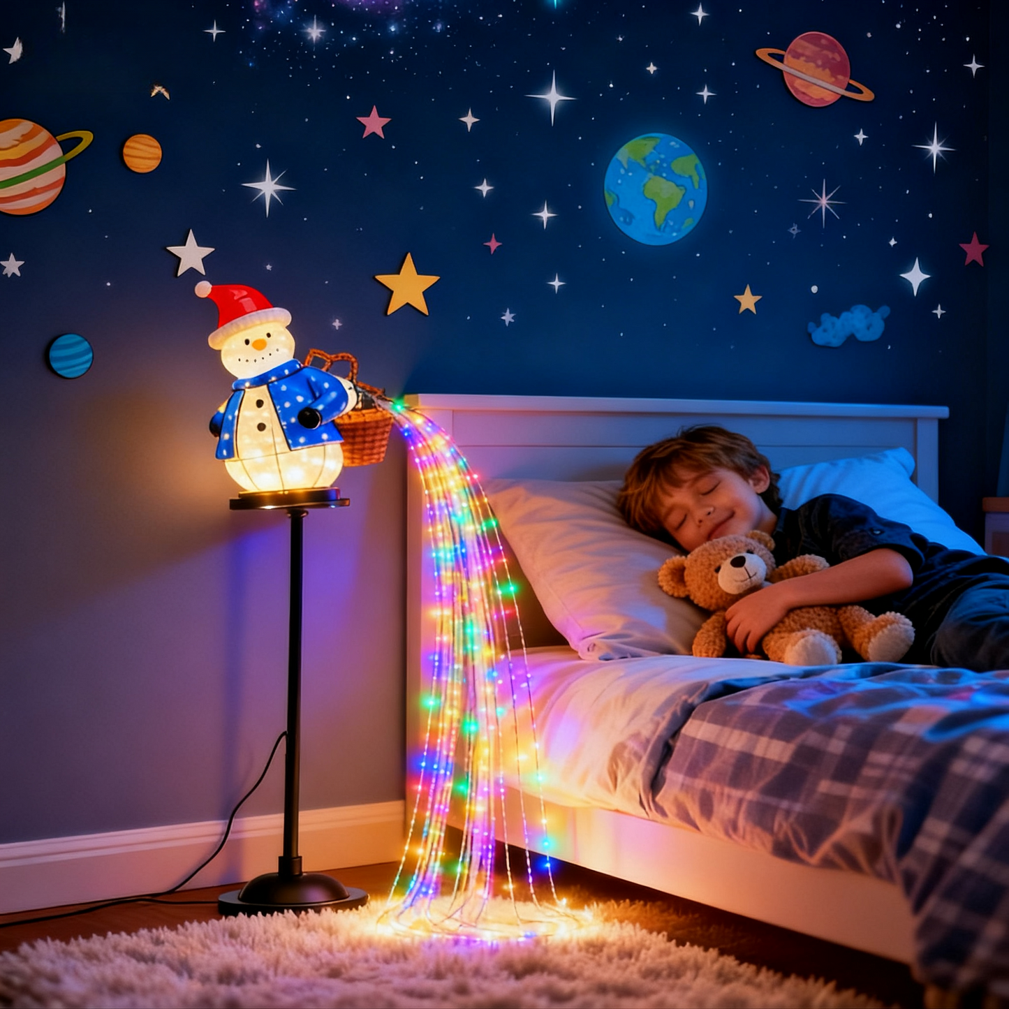 Fun solar-powered Christmas snowman lights