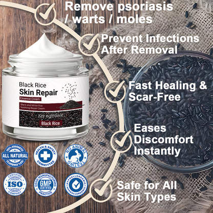 Black Rice Skin Repair Cream ⚕️ FDA Certified – Targets Warts, Psoriasis & Pigmentation