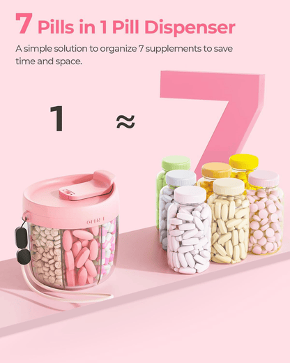 🎁عرض اليوم الأخير 🔥زجاجة توزيع حبوب بستة أقسام | لا تفوت جرعة واحدة بعد الآن! 💊⏰ 