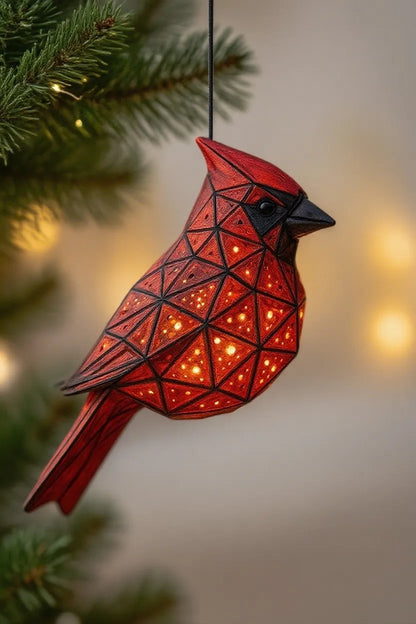 🎄Christmas Pre Sale 49% OFF - Handmade Geometric Cardinal Hanging Lantern🐦