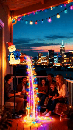 Fun solar-powered Christmas snowman lights