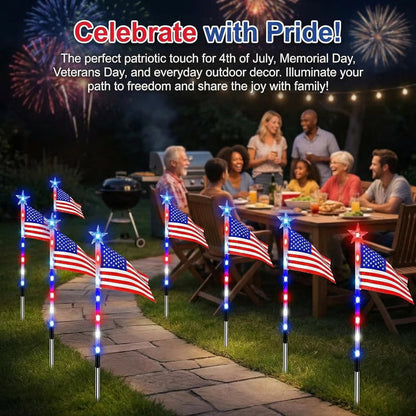 💕🇺🇸8-in-1 American Flag Solar Lights