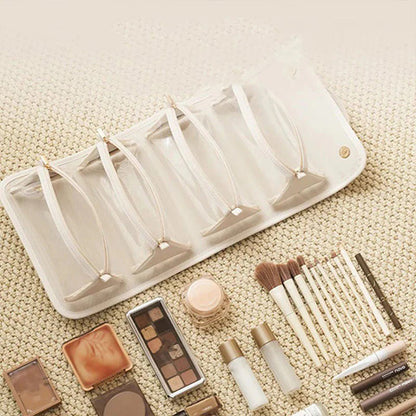حقيبة مستحضرات تجميل جلدية مقاومة للماء