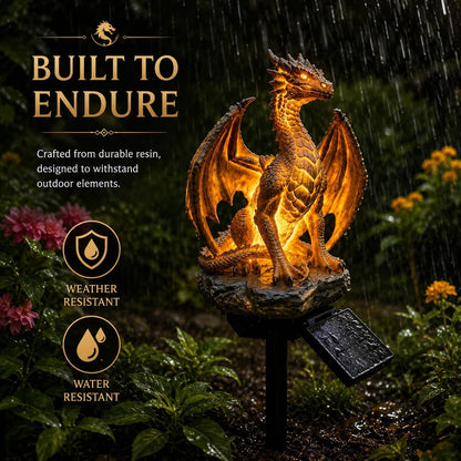 🎁 Dragon Lover's Gift 🐉 Solar LED Dragon Statue – Waterproof Garden & Patio Ornament