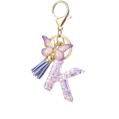🔥Butterfly Letter Keychain Tassel Design Vibrant Durable Lightweight Gift