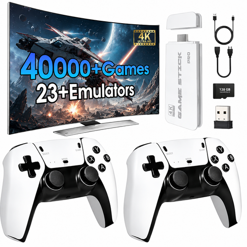 🎮2026 Upgraded Retro Game Stick, 4K HDMI, 40000+ Classic Games, 23 Emulators, Dual Controllers