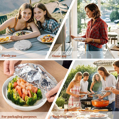 🔥🍲Reusable Aluminum Foil Food Cover – Keeps Meals Warm, Fresh & Protected