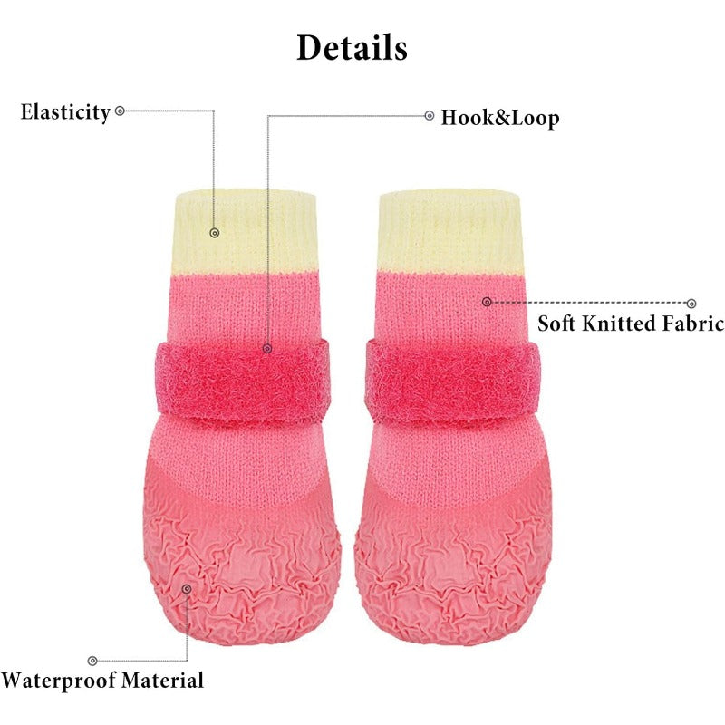 🐶🌧️  Premium Waterproof Knit Dog Boots – Anti-Slip Paw Protection for Indoor & Outdoor Adventures