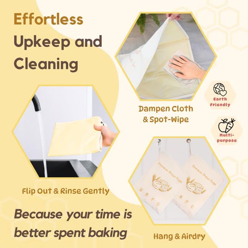 🔥Last Day 49% OFF🍞Wide Zipper Access Cotton & Beeswax Bread Bags for Sourdough