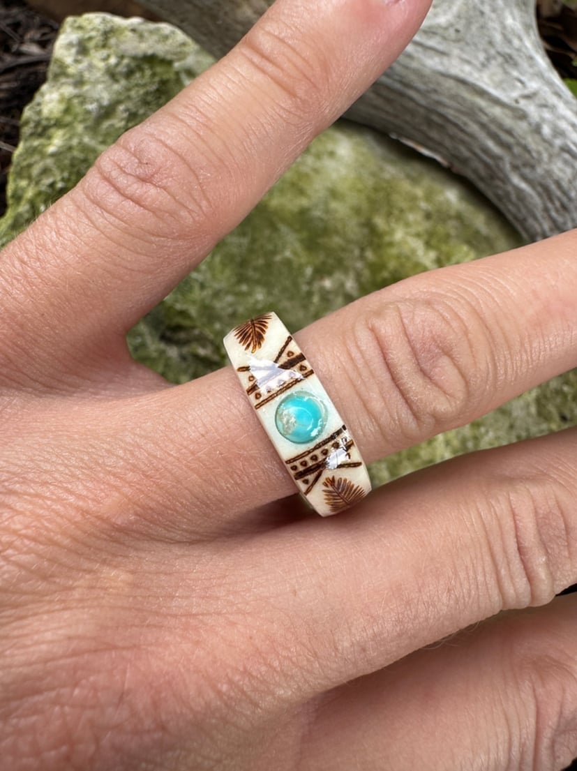 🔥💍Hand Carved Antler Ring 🌏Made From Natural Shed Antlers