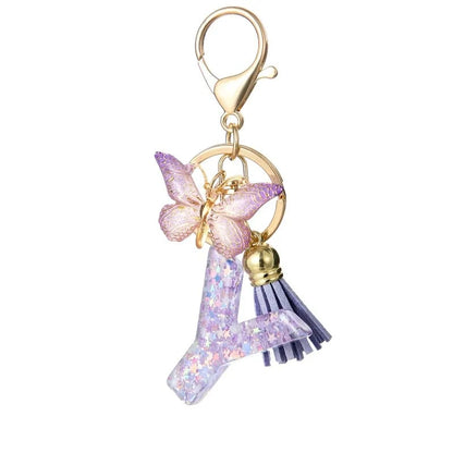 🔥Butterfly Letter Keychain Tassel Design Vibrant Durable Lightweight Gift