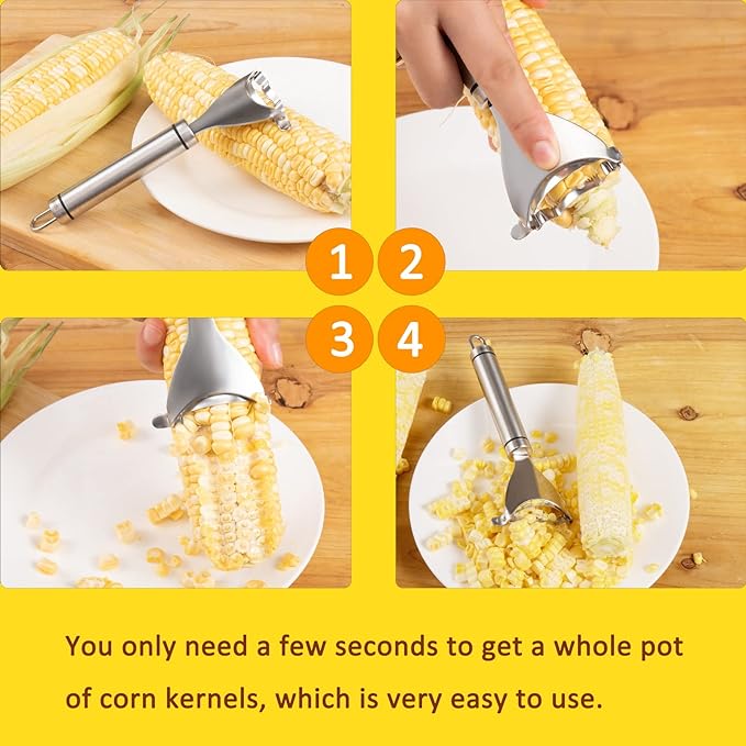 🌽 Stainless Steel Corn Stripper – Remove Kernels in Seconds