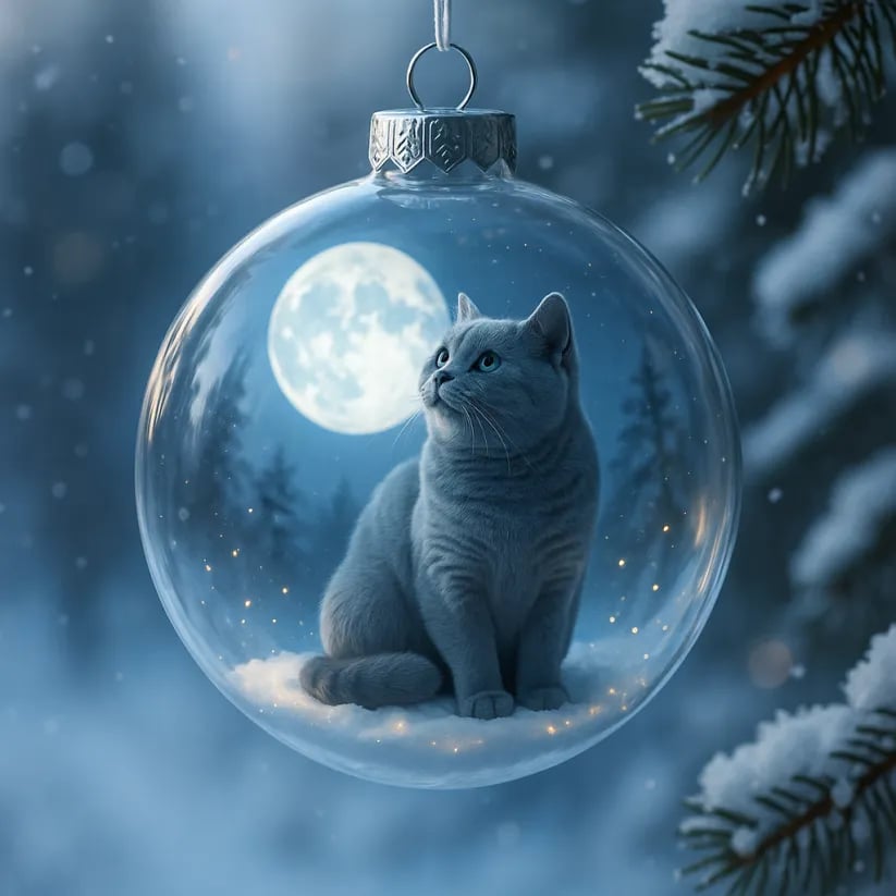 🔥Last Day 49% OFF - Cute Cat Christmas Glass Ornaments Collection