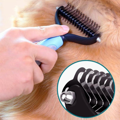 🐶🐾 Double-Sided Pet Grooming Brush – Dog & Cat Hair Remover & Styling Comb