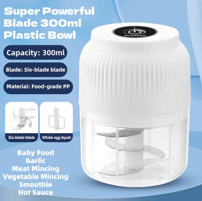 White – Large Bowl + 6-Blade + Whisk