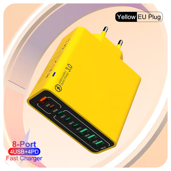 🔥8 in 1 Ports USB Fast Charger – Power Multiple Devices Simultaneously