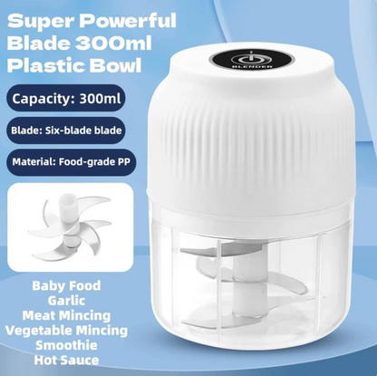 🔪🧄Rechargeable Large-Capacity Electric Food Chopper – Robust Motor & Stainless Steel Blades