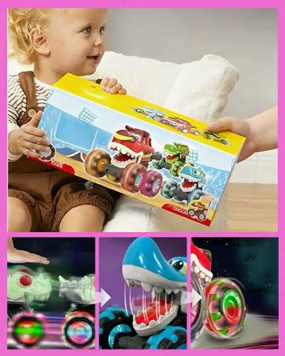 🔥 Hot Selling 🦖 Light-Up Monster Truck – Press & Go Stunt Car for Kids 🚗