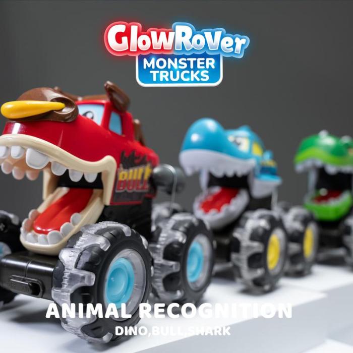 🔥 Hot Selling 🦖 Light-Up Monster Truck – Press & Go Stunt Car for Kids 🚗