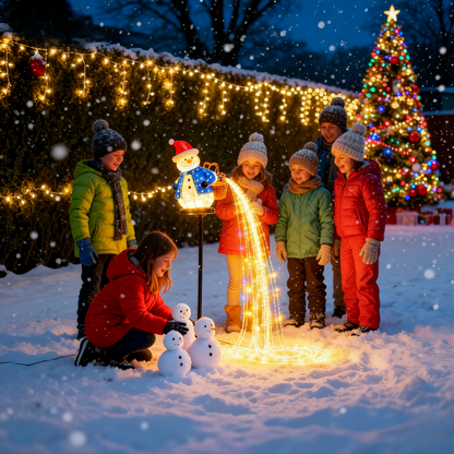 Fun solar-powered Christmas snowman lights
