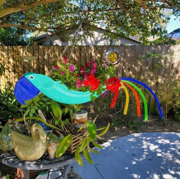 Final Inventory 70% OFF🦩Bright Colorful Bird Hanging Planter Yard Decor
