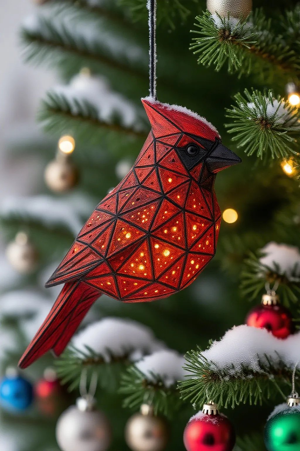 🎄Christmas Pre Sale 49% OFF - Handmade Geometric Cardinal Hanging Lantern🐦