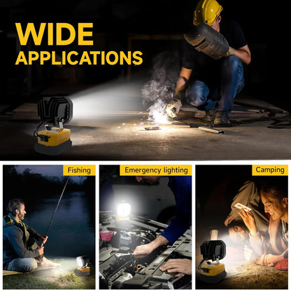 🔥LAST DAY 50% OFF - 🛠️💡LED Work Light Compatible with Milwaukee 18V Battery/Dewalt 18V&20V Battery