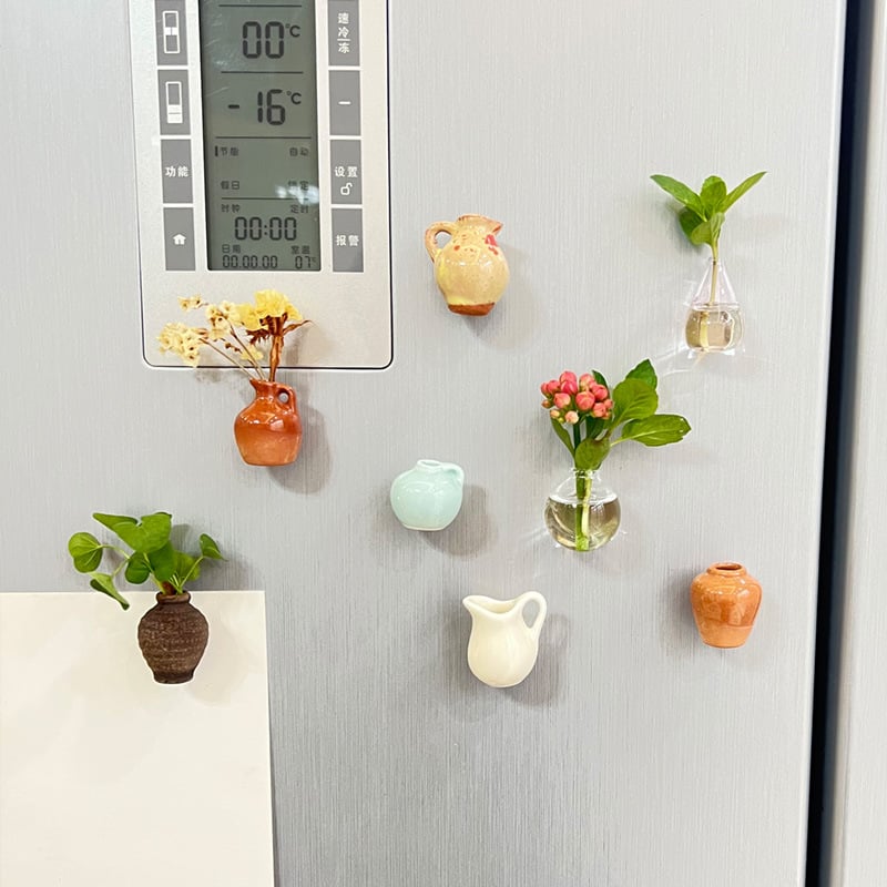 🌸 Handcrafted Mini Ceramic Bud Vase Fridge Magnet