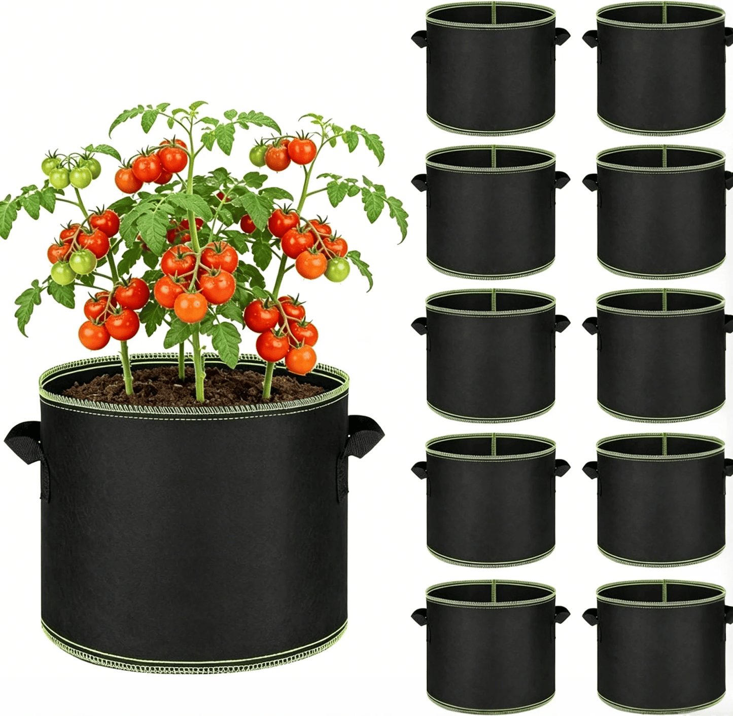 🪴 Heavy-Duty Fabric Grow Bags – Breathable & Reusable Plant Containers