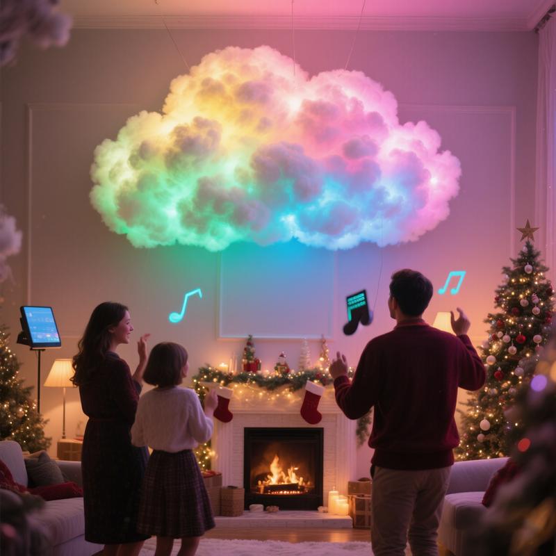 157.48 in LED Cloud Light with Music Rhythm☁️DIY🌈