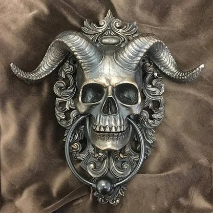 😈Baphomet Horned God Skull Hanging Door Knocker