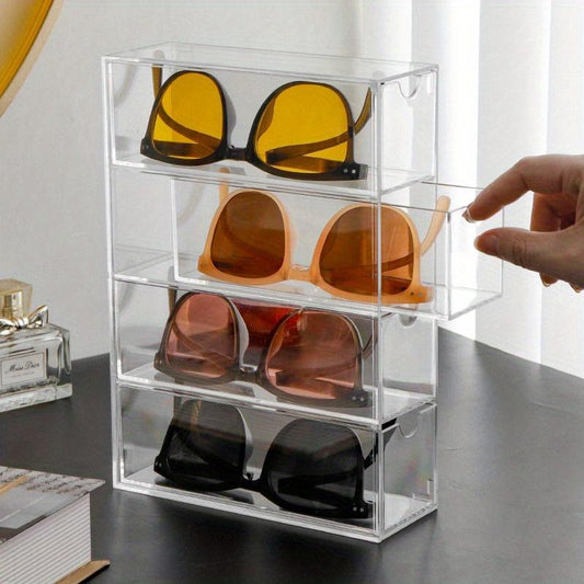 Transparent dustproof sunglasses storage box