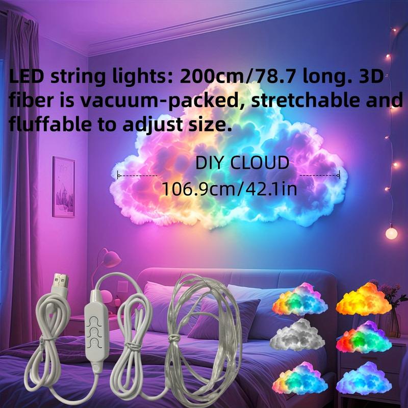 157.48 in LED Cloud Light with Music Rhythm☁️DIY🌈