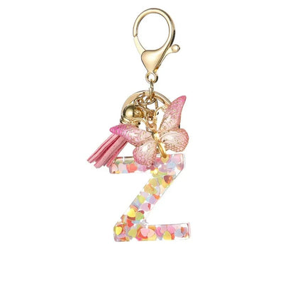🔥Butterfly Letter Keychain Tassel Design Vibrant Durable Lightweight Gift