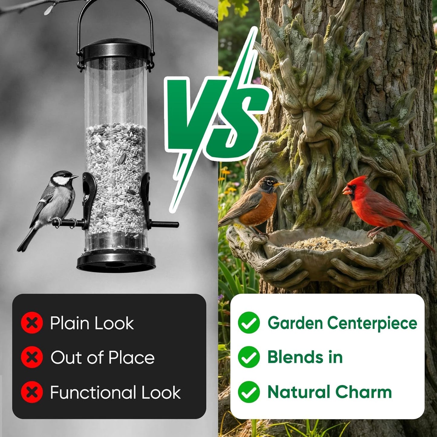 🔥 Garden Best Seller 🐦 Tree Spirit Bird Feeder – Outdoor Resin Decor 🌿